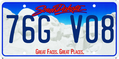 SD license plate 76GV08