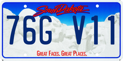 SD license plate 76GV11