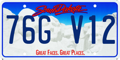 SD license plate 76GV12
