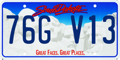 SD license plate 76GV13