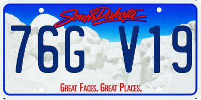 SD license plate 76GV19