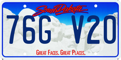SD license plate 76GV20