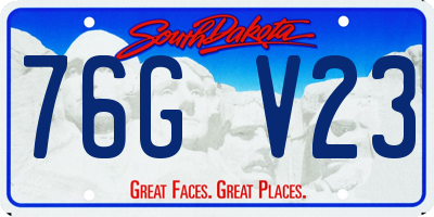 SD license plate 76GV23