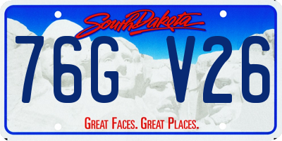 SD license plate 76GV26