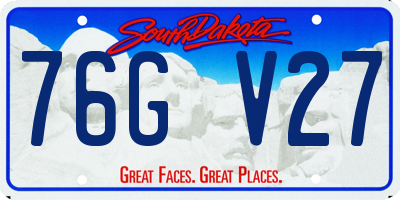 SD license plate 76GV27