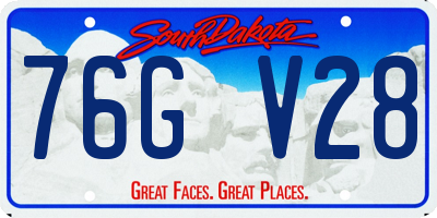 SD license plate 76GV28