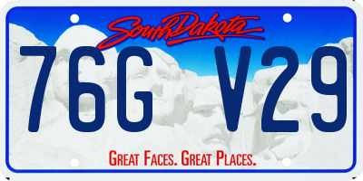 SD license plate 76GV29