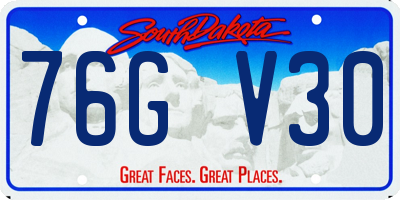 SD license plate 76GV30