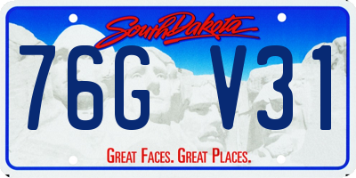 SD license plate 76GV31
