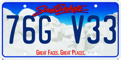 SD license plate 76GV33