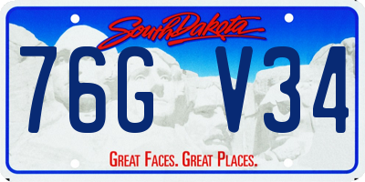 SD license plate 76GV34