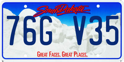 SD license plate 76GV35