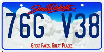 SD license plate 76GV38
