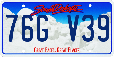 SD license plate 76GV39