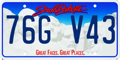 SD license plate 76GV43