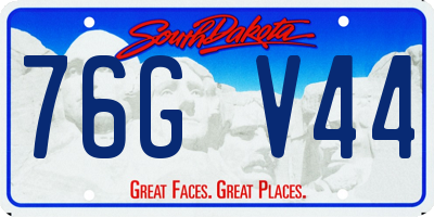 SD license plate 76GV44