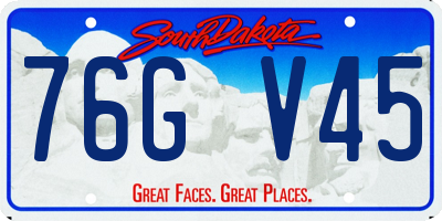 SD license plate 76GV45