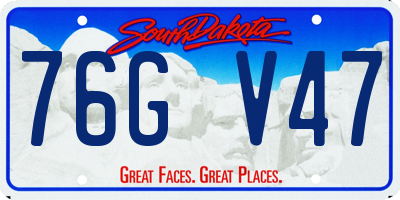 SD license plate 76GV47