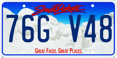 SD license plate 76GV48