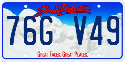 SD license plate 76GV49