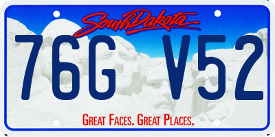 SD license plate 76GV52