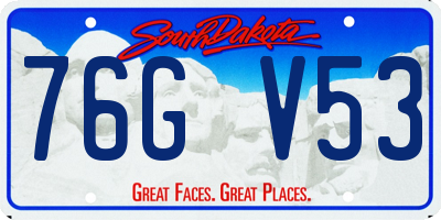 SD license plate 76GV53
