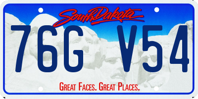 SD license plate 76GV54