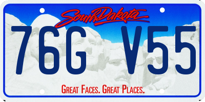 SD license plate 76GV55