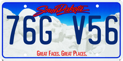 SD license plate 76GV56