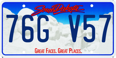 SD license plate 76GV57