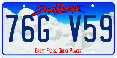 SD license plate 76GV59