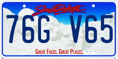 SD license plate 76GV65