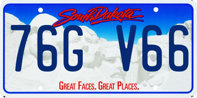 SD license plate 76GV66
