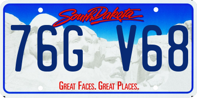 SD license plate 76GV68