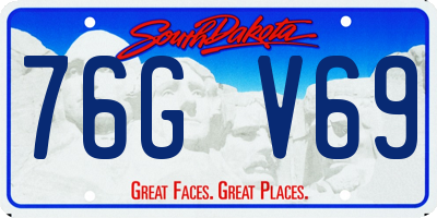 SD license plate 76GV69