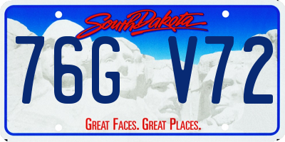 SD license plate 76GV72