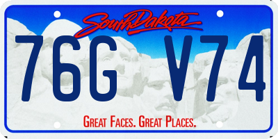 SD license plate 76GV74
