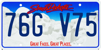 SD license plate 76GV75