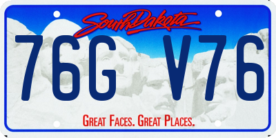 SD license plate 76GV76