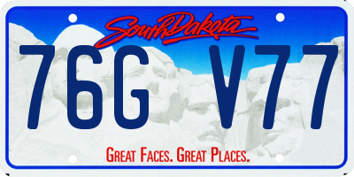 SD license plate 76GV77