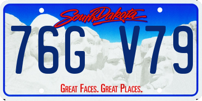 SD license plate 76GV79