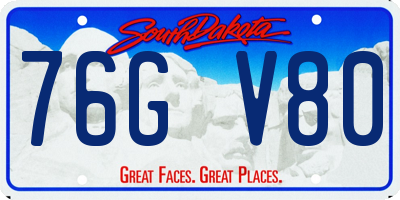 SD license plate 76GV80