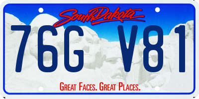 SD license plate 76GV81