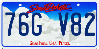 SD license plate 76GV82