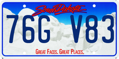 SD license plate 76GV83