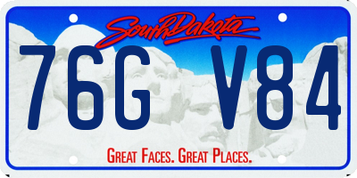 SD license plate 76GV84