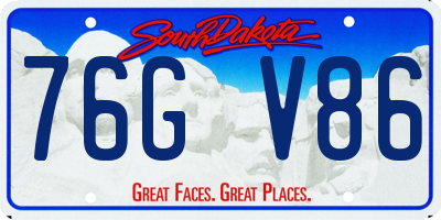 SD license plate 76GV86