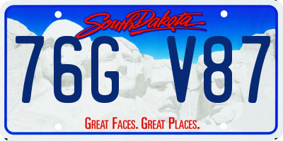 SD license plate 76GV87