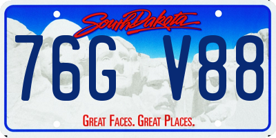 SD license plate 76GV88