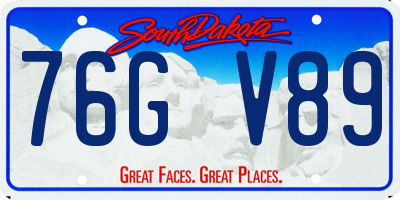 SD license plate 76GV89
